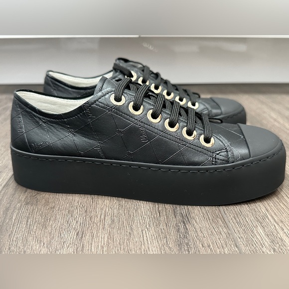 Black Quilted Platform Sneakers - Picture 3 of 16